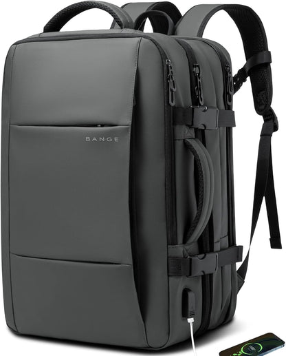 Expandable 26–45L Waterproof Travel Backpack with Laptop Sleeve & Duffle Carry 12