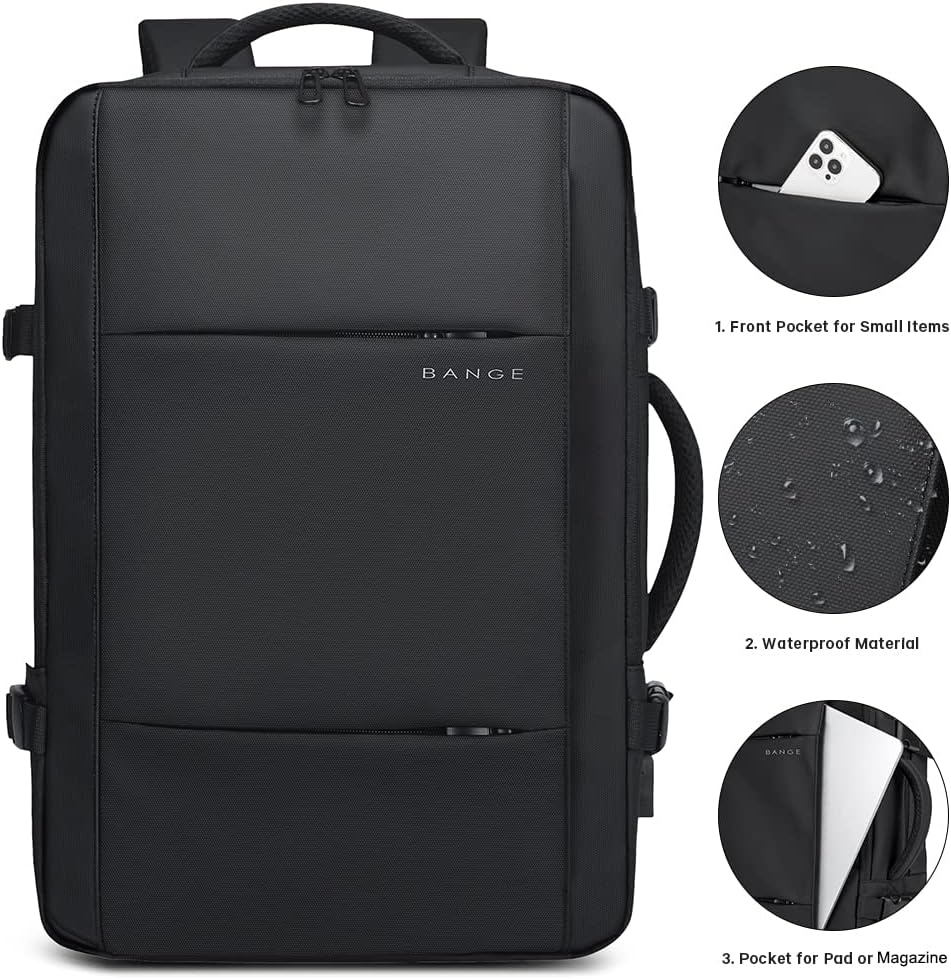 Expandable 26–45L Waterproof Travel Backpack with Laptop Sleeve & Duffle Carry 2