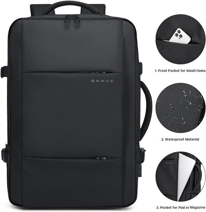 Expandable 26–45L Waterproof Travel Backpack with Laptop Sleeve & Duffle Carry 2