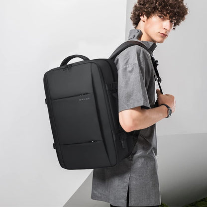 Expandable 26–45L Waterproof Travel Backpack with Laptop Sleeve & Duffle Carry 5