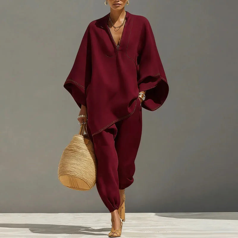 Fiona | Women's Batwing Wide Leg Matching Set 6