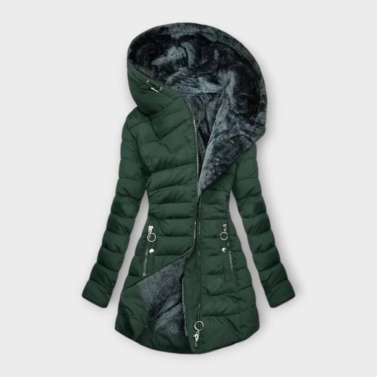 Fiora Long Puffer Coat | Oversized Hood, Plush Lining, Quilted Insulation 2