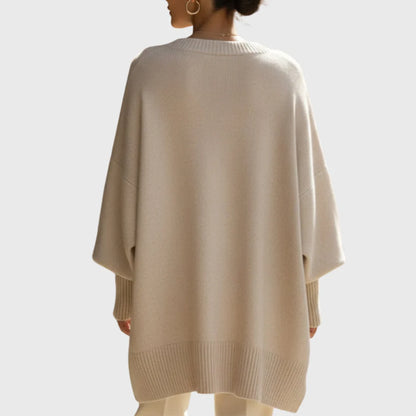 Fiora Pullover Poncho Sweater | Oversized, Asymmetric Hem for Women 0
