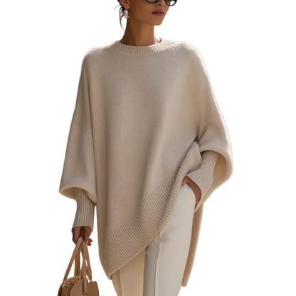 Fiora Pullover Poncho Sweater | Oversized, Asymmetric Hem for Women 1