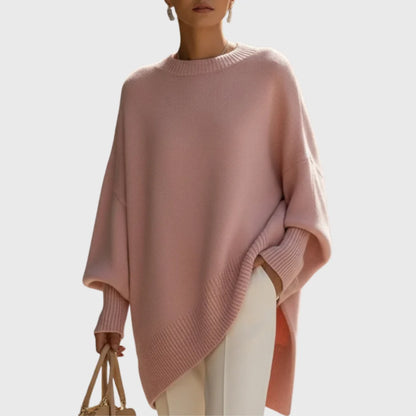 Fiora Pullover Poncho Sweater | Oversized, Asymmetric Hem for Women 2