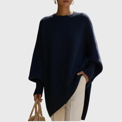 Fiora Pullover Poncho Sweater | Oversized, Asymmetric Hem for Women 3