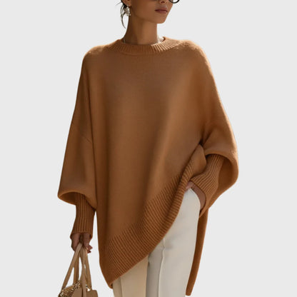 Fiora Pullover Poncho Sweater | Oversized, Asymmetric Hem for Women 4