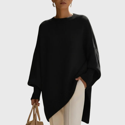Fiora Pullover Poncho Sweater | Oversized, Asymmetric Hem for Women 6