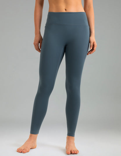 Fleece Lined No Front Seam 26.5" Thermal Leggings w/ Pockets 10