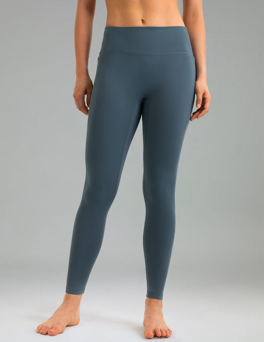 Fleece Lined No Front Seam 26.5" Thermal Leggings w/ Pockets 10