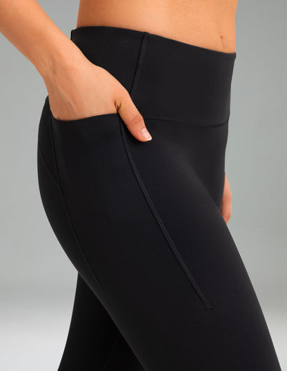 Fleece Lined No Front Seam 26.5" Thermal Leggings w/ Pockets 3