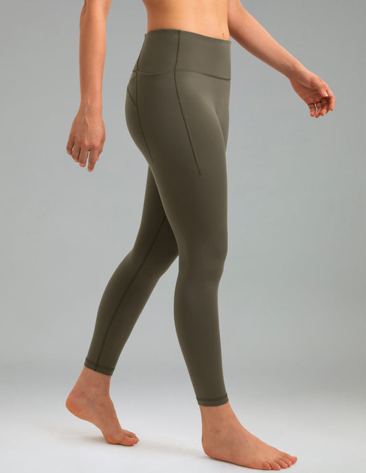 Fleece Lined No Front Seam 26.5" Thermal Leggings w/ Pockets 9