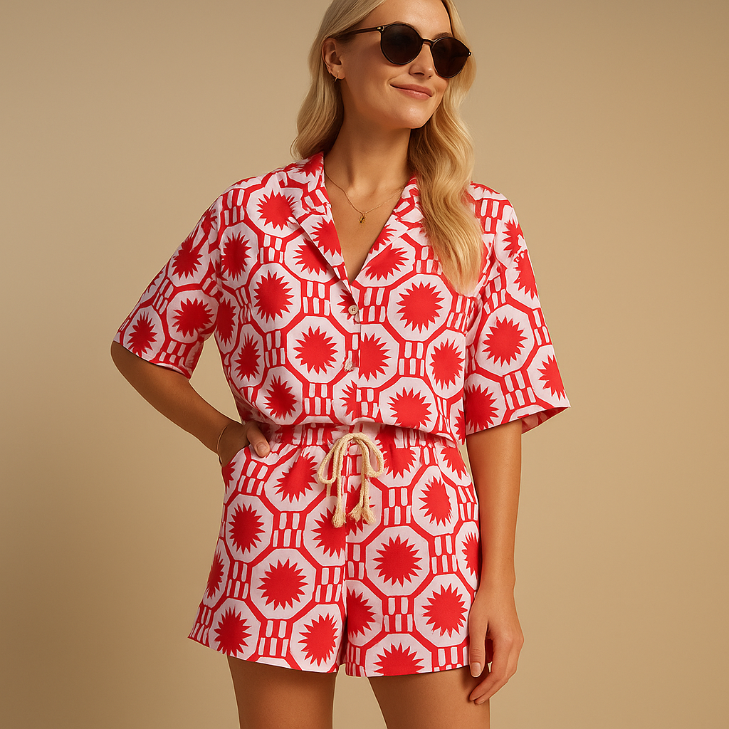 Floral blouse and shorts set for women | Daisy 0