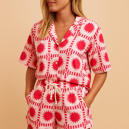 Floral blouse and shorts set for women | Daisy 1