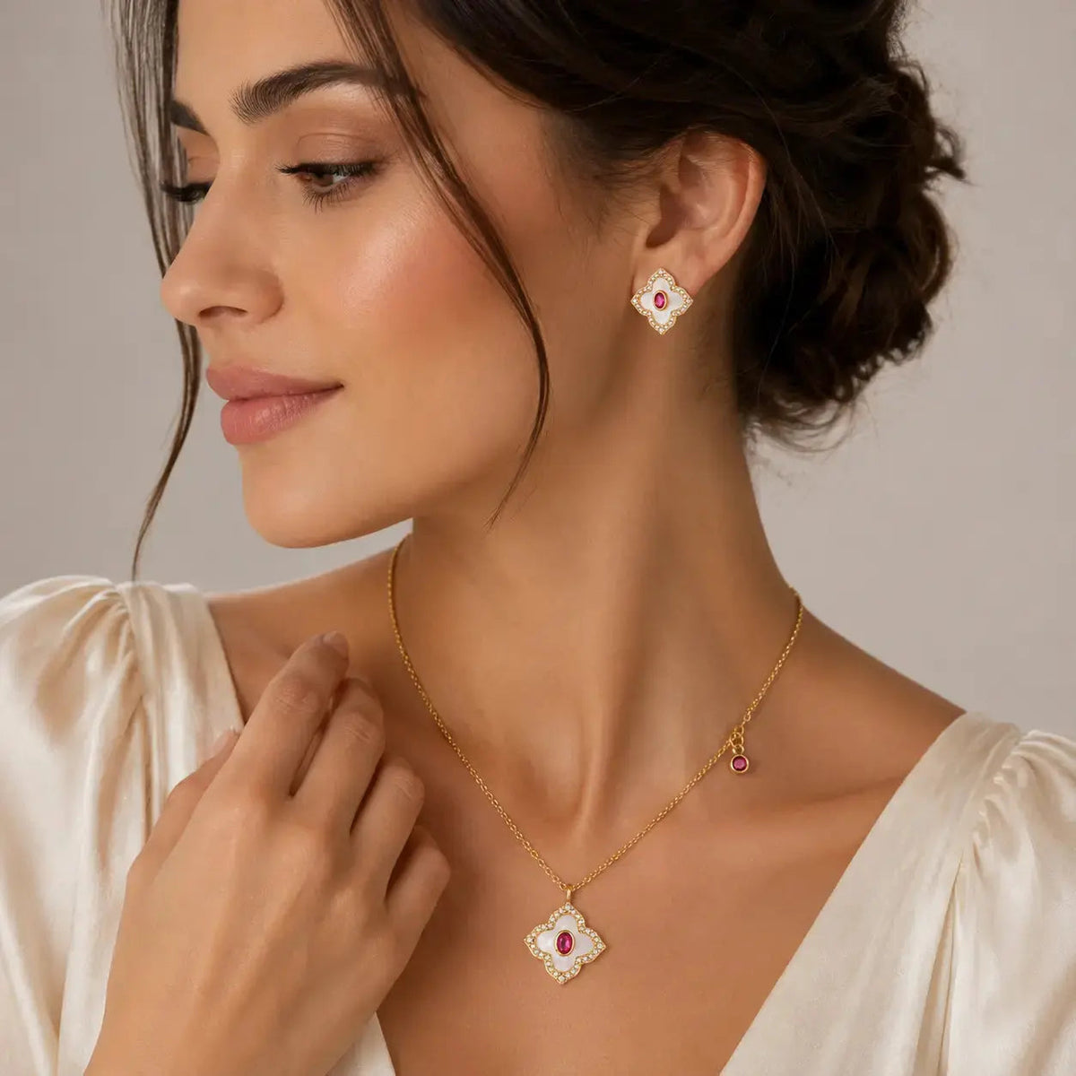 Flower Power Jewelry Set - 14K Gold Plated 1