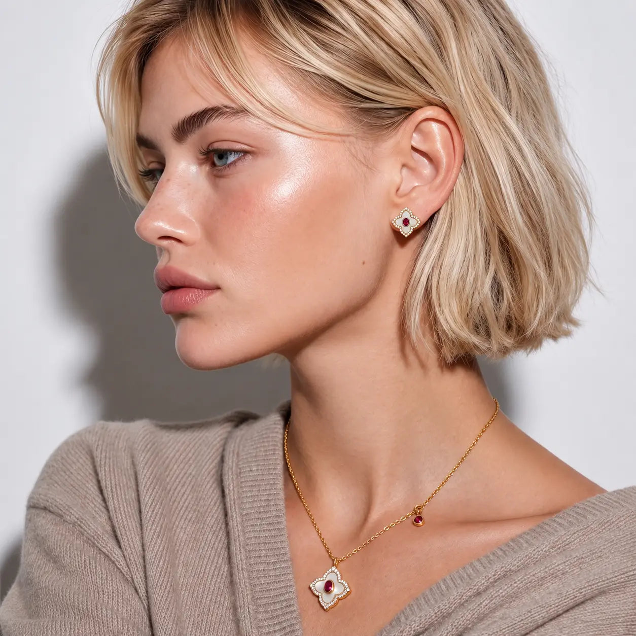 Flower Power Jewelry Set - 14K Gold Plated 2