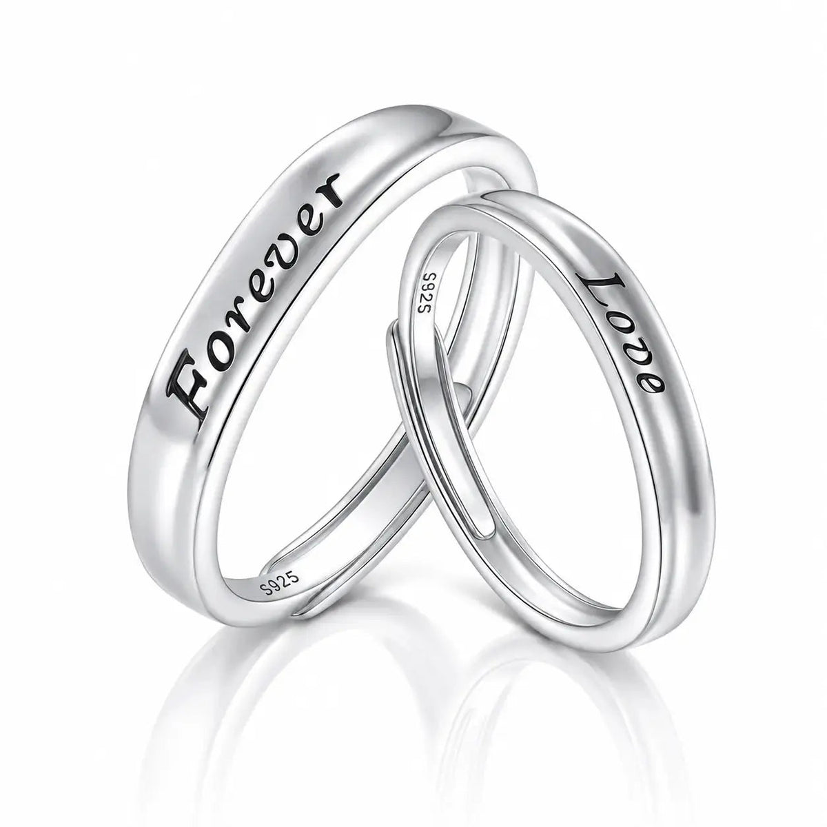 Forever Love Couple Ring Set - 925 Sterling Silver 0