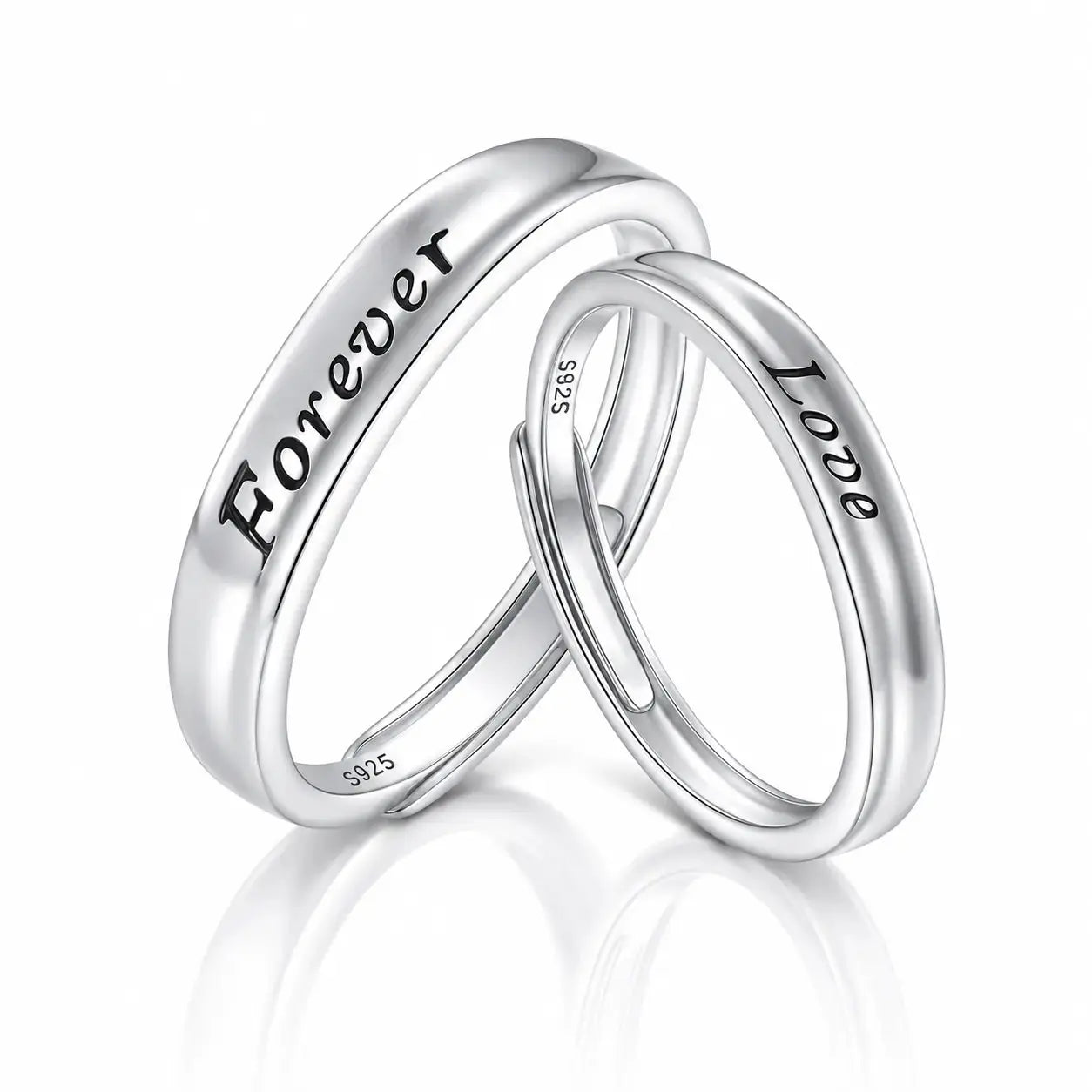 Forever Love Couple Ring Set - 925 Sterling Silver 0