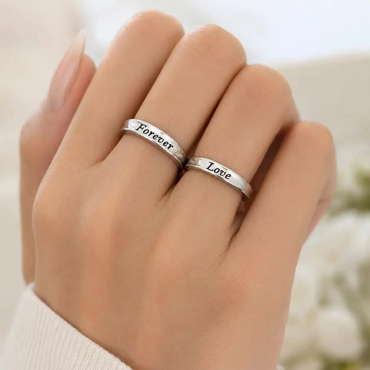 Forever Love Couple Ring Set - 925 Sterling Silver 1