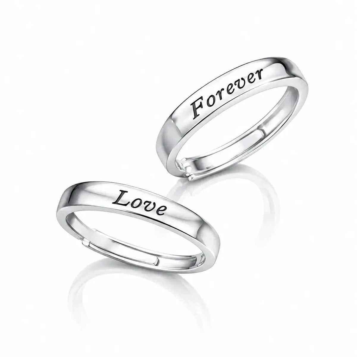 Forever Love Couple Ring Set - 925 Sterling Silver 5