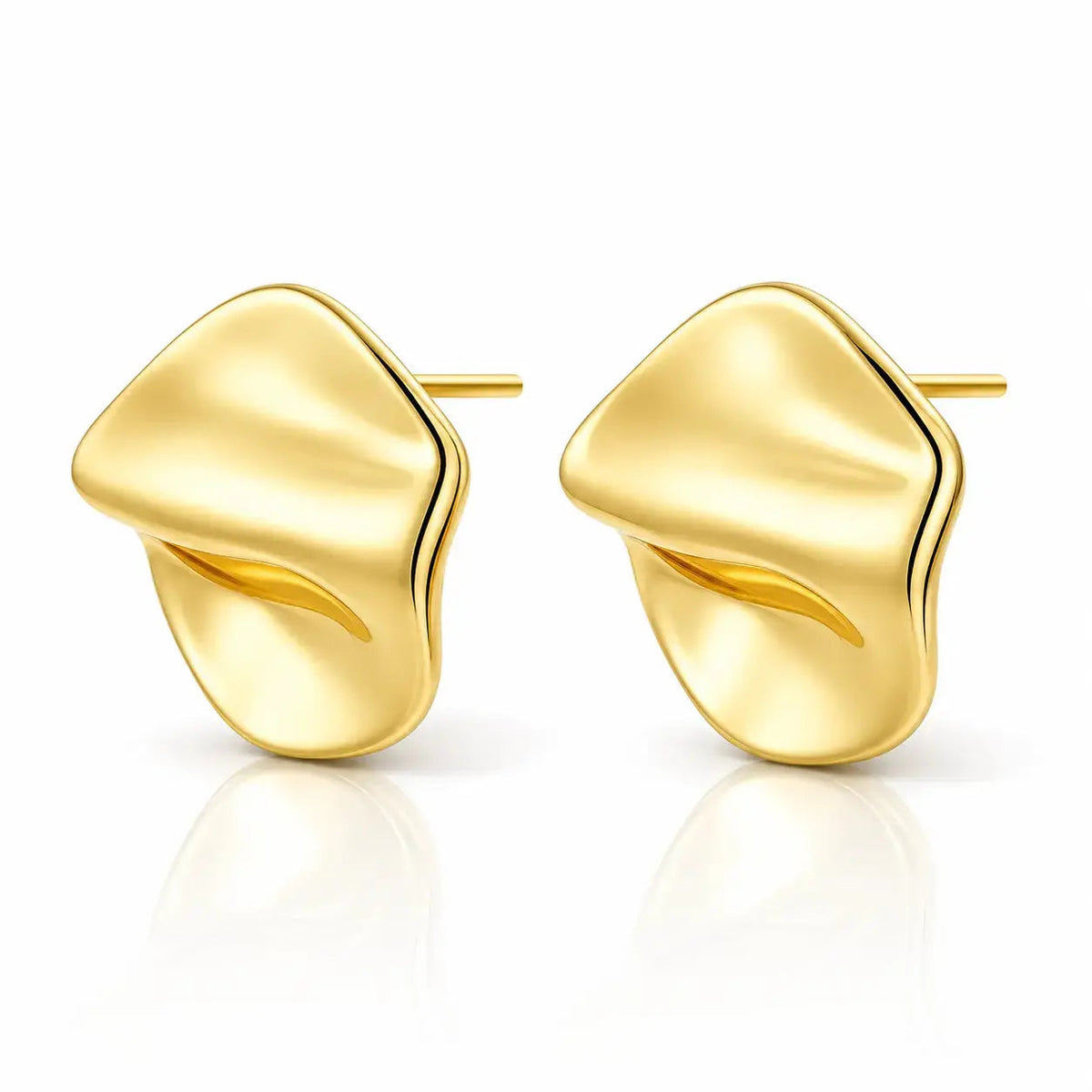 Forme Organic Gold Stud Earrings - 925 Sterling Silver 0
