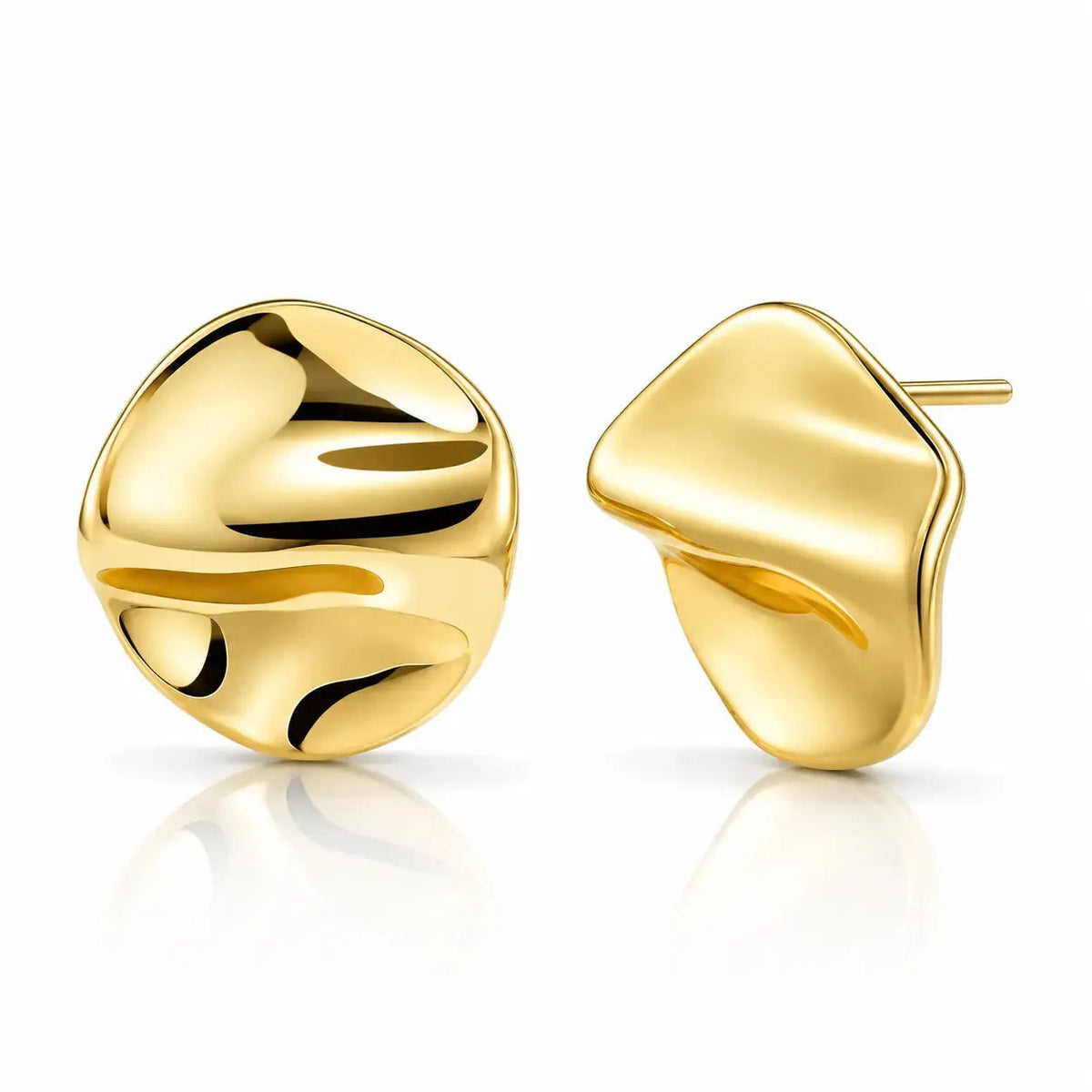 Forme Organic Gold Stud Earrings - 925 Sterling Silver 2