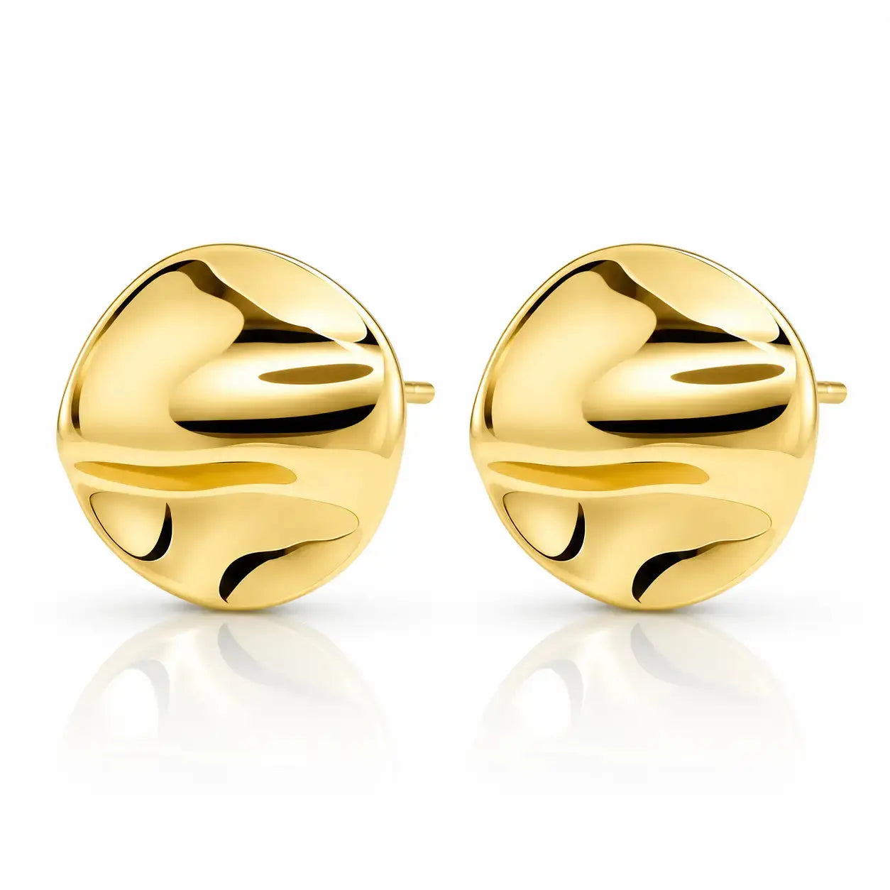Forme Organic Gold Stud Earrings - 925 Sterling Silver 3