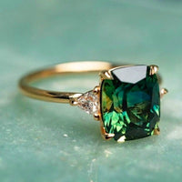 Fortune - Golden Ring Featuring Green Zirconia 0