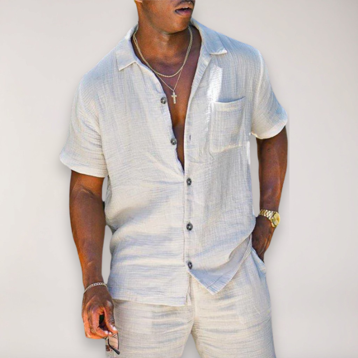 Gene | Men’s Two Piece Summer Relaxed Set 0