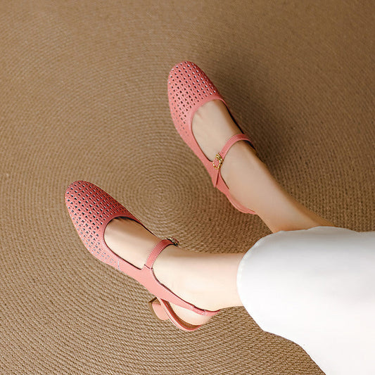 Georgina | Genuine Leather Slingback Low Heels 2