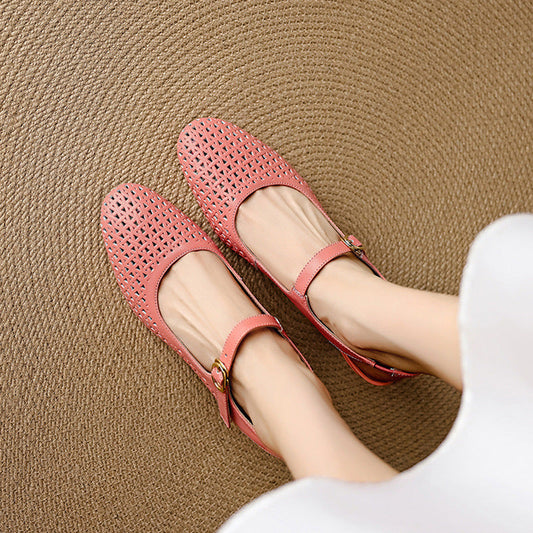 Georgina | Genuine Leather Slingback Low Heels 3