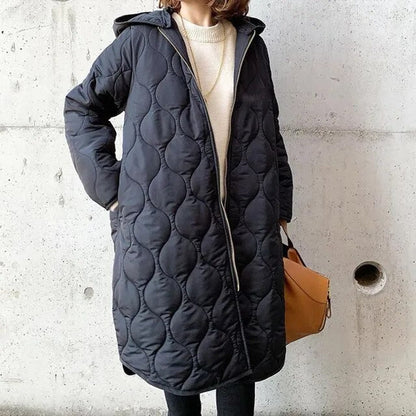 Glenora Women's Coat | Quilted Black Puffer Jacket with Adjustable Hood 2