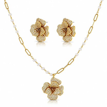 Golden Bloom Crystal Set - 14K Gold Plated 0