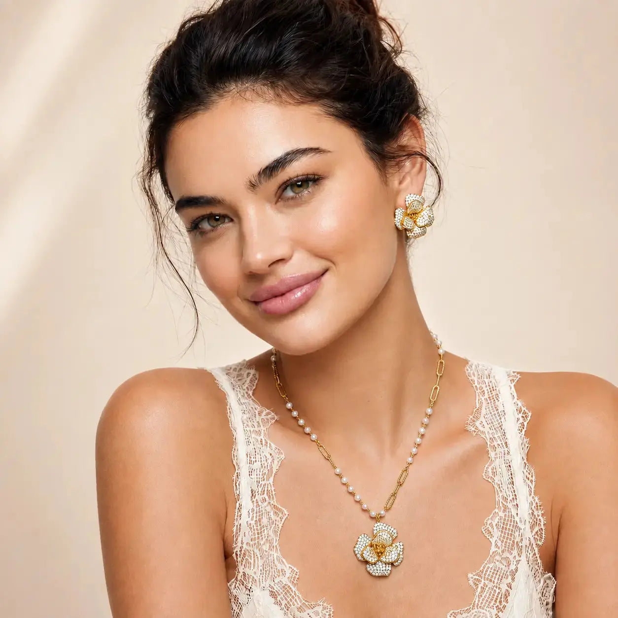 Golden Bloom Crystal Set - 14K Gold Plated 1