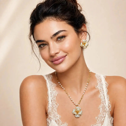 Golden Bloom Crystal Set - 14K Gold Plated 1