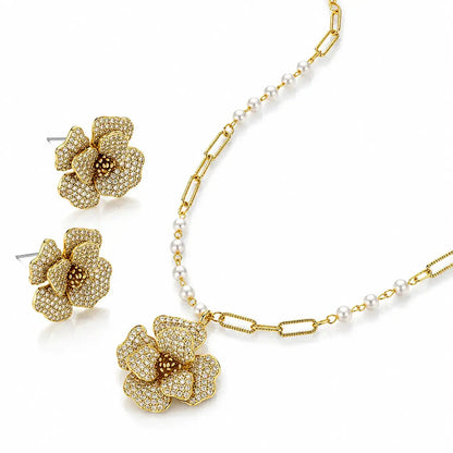 Golden Bloom Crystal Set - 14K Gold Plated 4