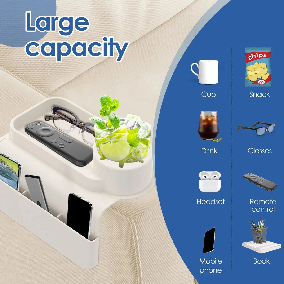 Goodinary® Couch Cup Holder Tray 3