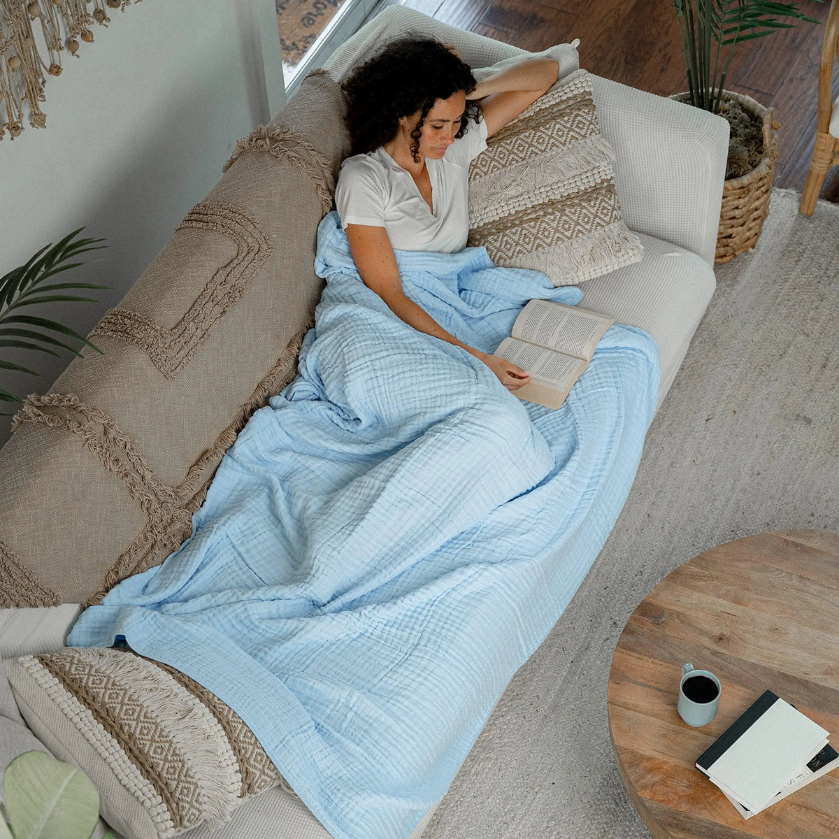 Goodinary® Lightweight Cotton Muslin Throw Blanket 1