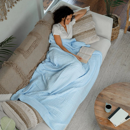 Goodinary® Lightweight Cotton Muslin Throw Blanket 1