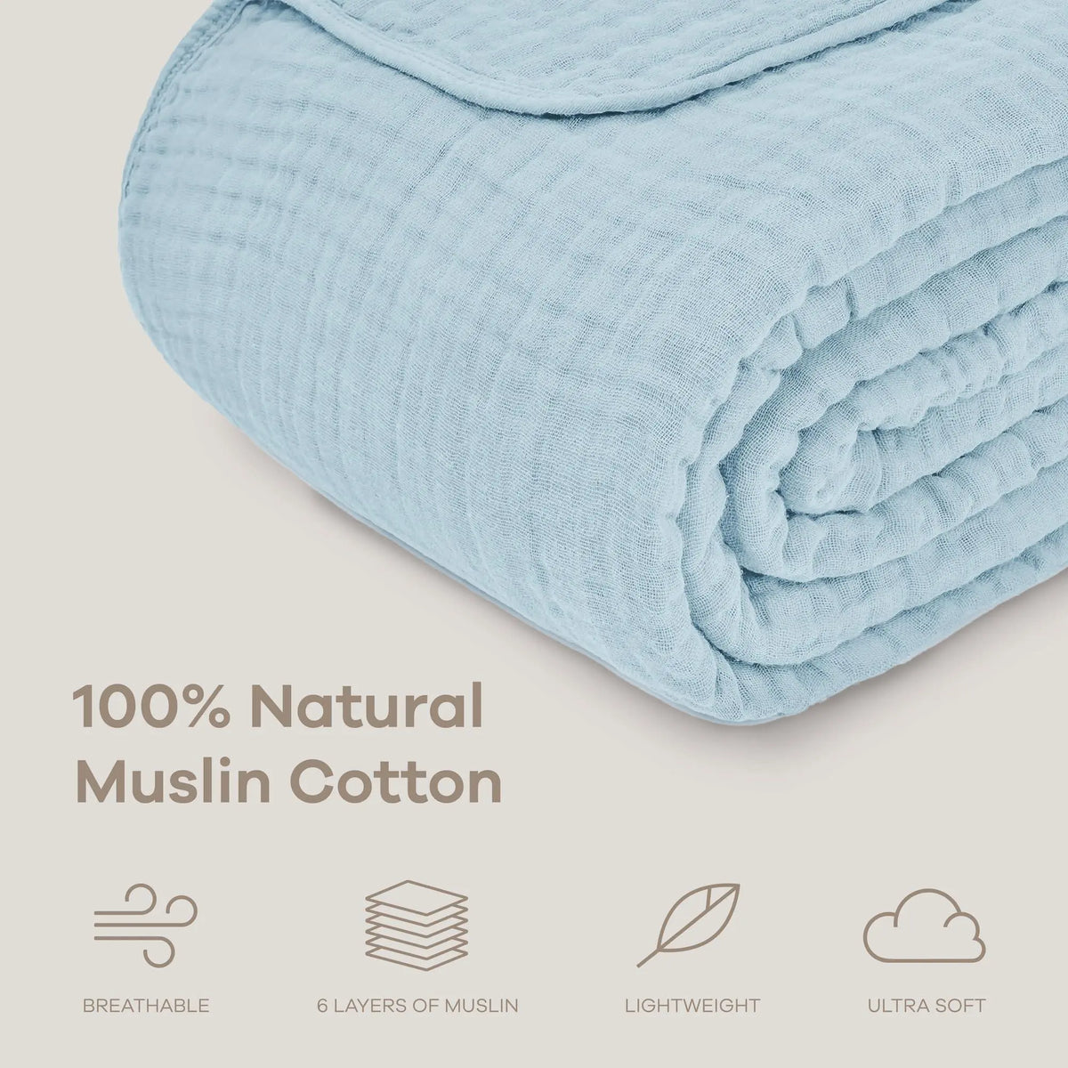 Goodinary® Lightweight Cotton Muslin Throw Blanket 2