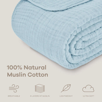 Goodinary® Lightweight Cotton Muslin Throw Blanket 2