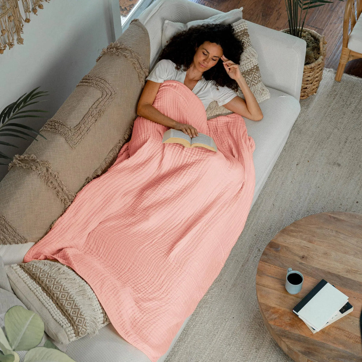Goodinary® Lightweight Cotton Muslin Throw Blanket 4