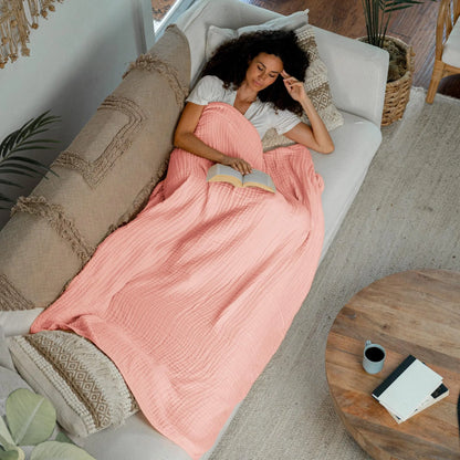 Goodinary® Lightweight Cotton Muslin Throw Blanket 4