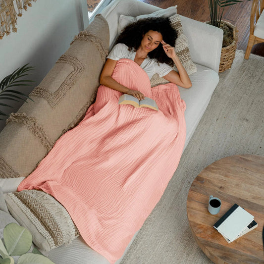 Goodinary® Lightweight Cotton Muslin Throw Blanket 4