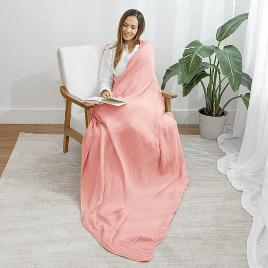 Goodinary® Lightweight Cotton Muslin Throw Blanket 5