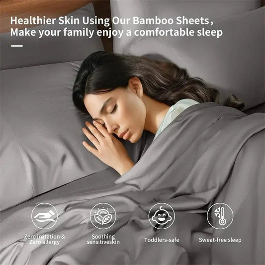 Goodinary® Luxury Bamboo Bed Sheets Set (4pcs) 6