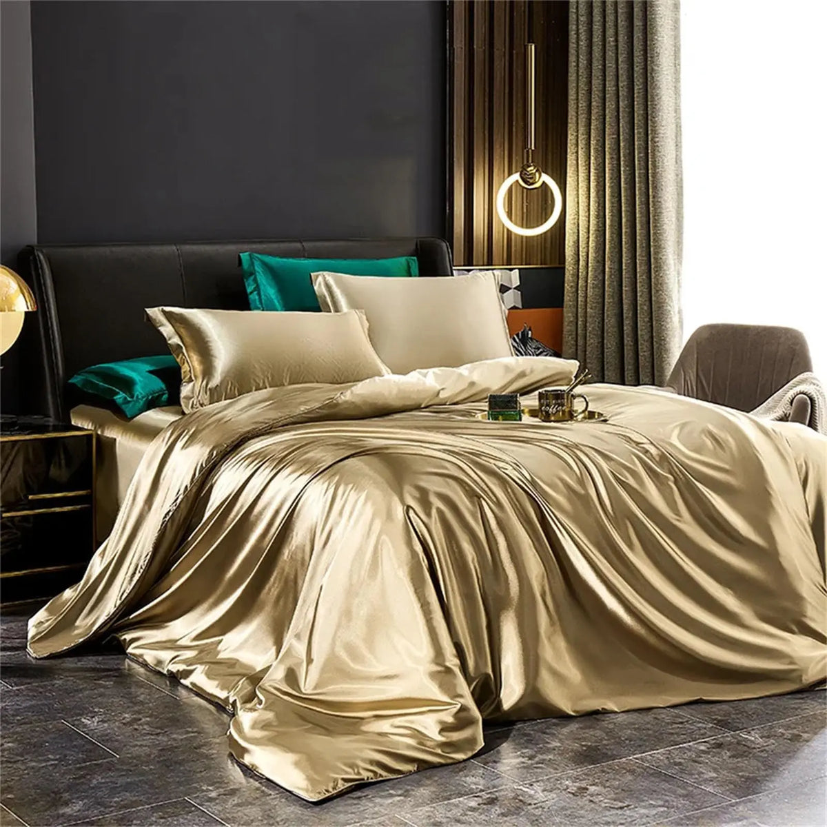 Goodinary® Mulberry Silk Bedding Set with Duvet Sheet Pillowcases 0