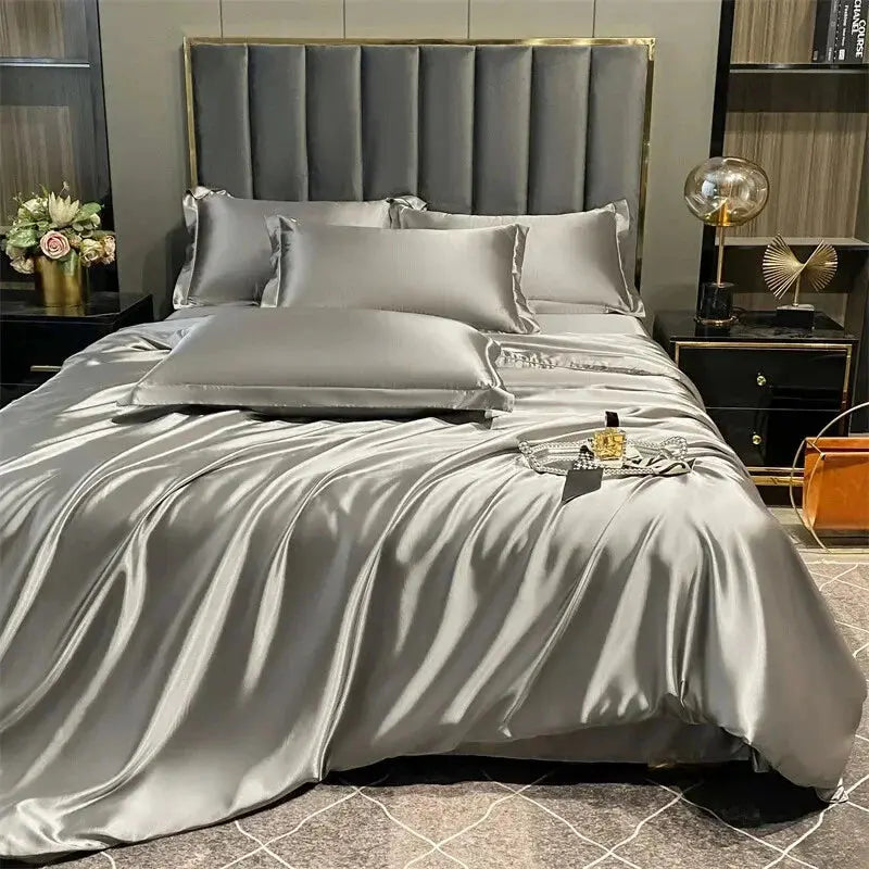 Goodinary® Mulberry Silk Bedding Set with Duvet Sheet Pillowcases 4