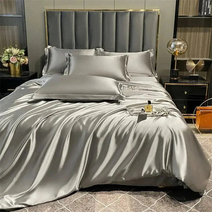 Goodinary® Mulberry Silk Bedding Set with Duvet Sheet Pillowcases 4