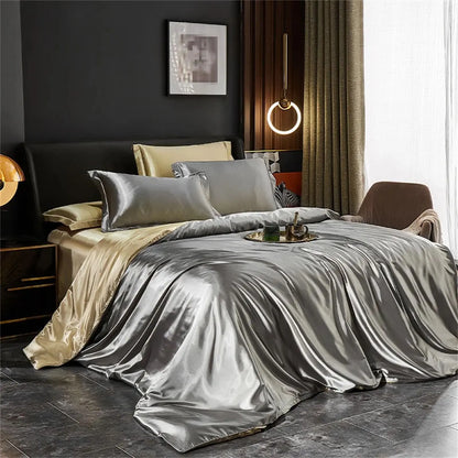 Goodinary® Mulberry Silk Bedding Set with Duvet Sheet Pillowcases 9